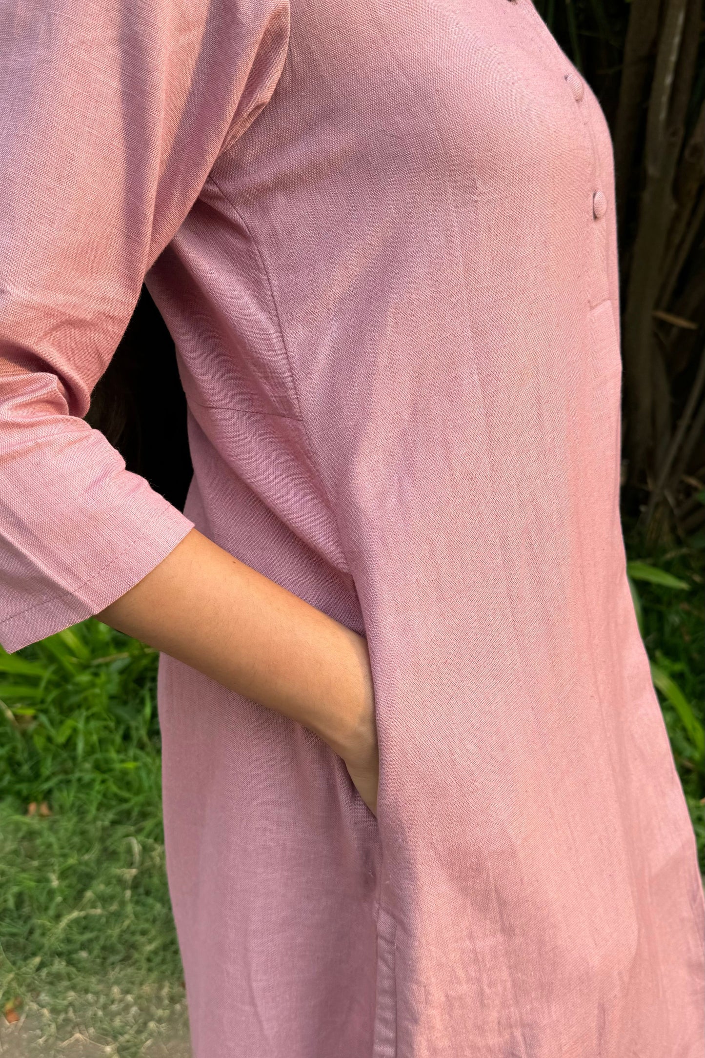 Lavender Rose Cotton Kurta Set