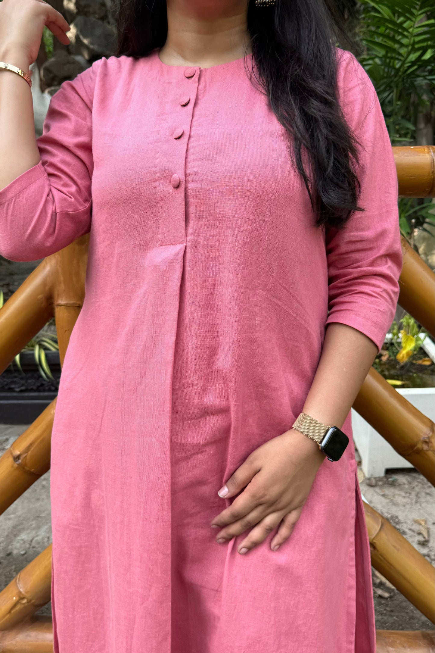 Georgia Peach Cotton Kurta Set