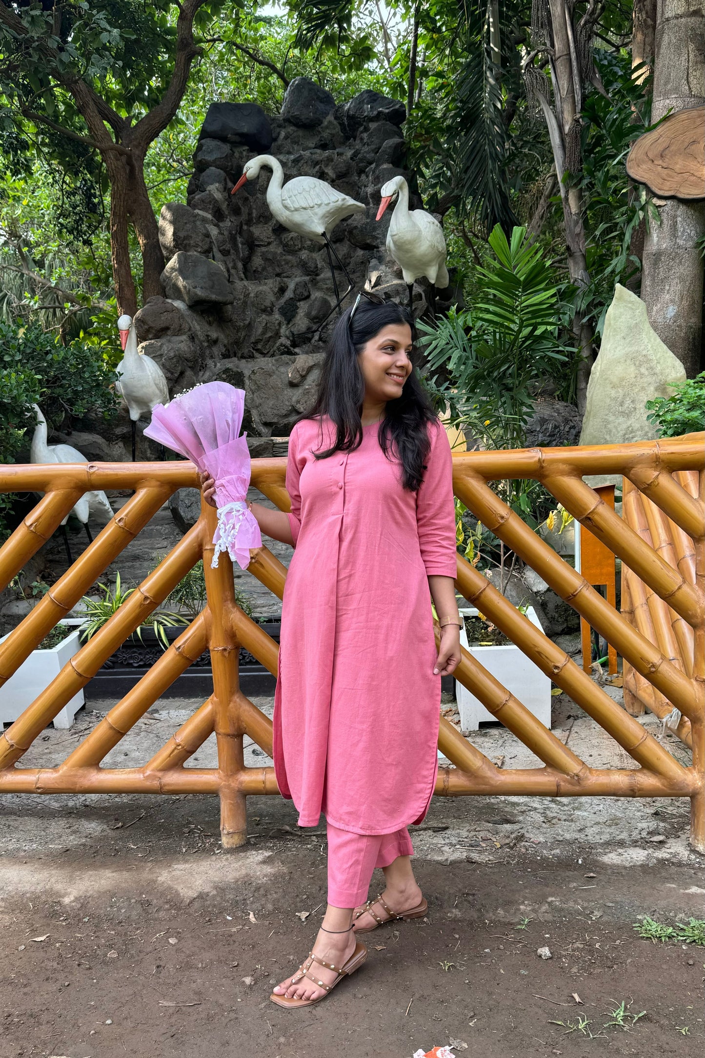 Georgia Peach Cotton Kurta Set