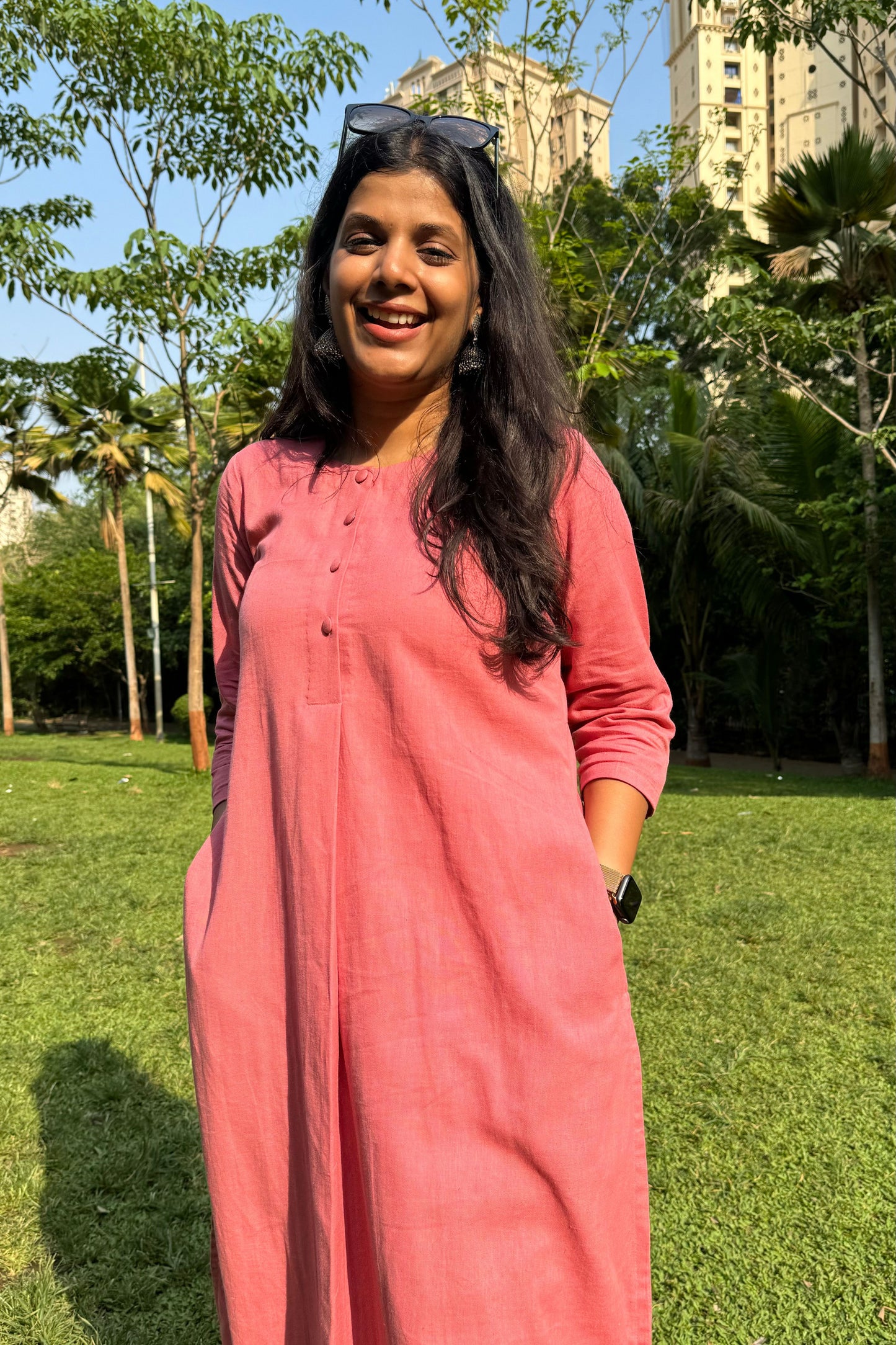 Georgia Peach Cotton Kurta Set