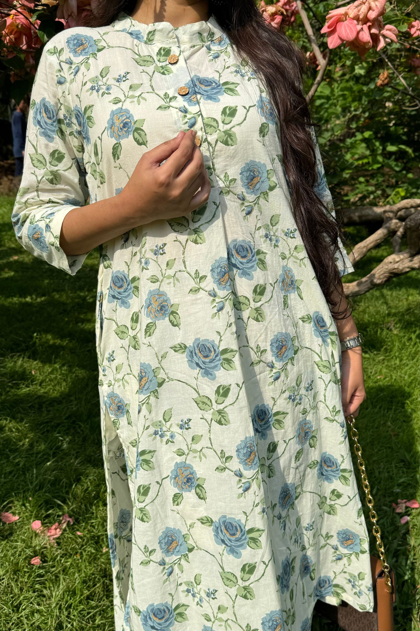 Floral Printed Pure Cotton Kurta Set