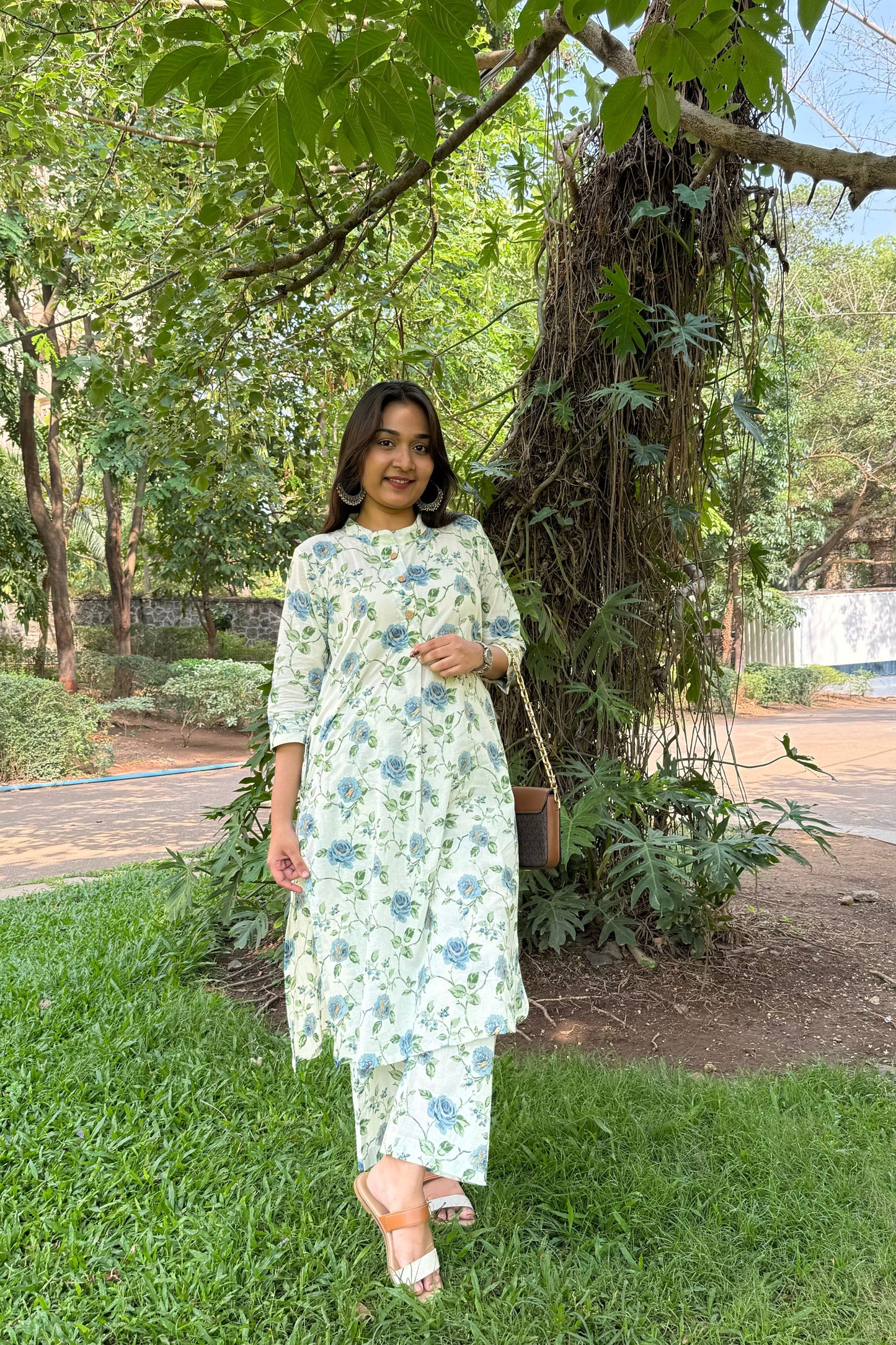 Floral Printed Pure Cotton Kurta Set